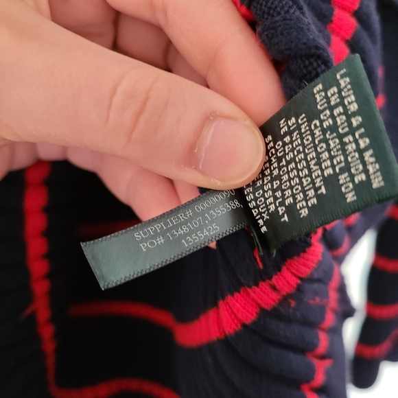 Lauren Ralph Lauren Striped Zip Up Sweater Large - Picture 5 of 6